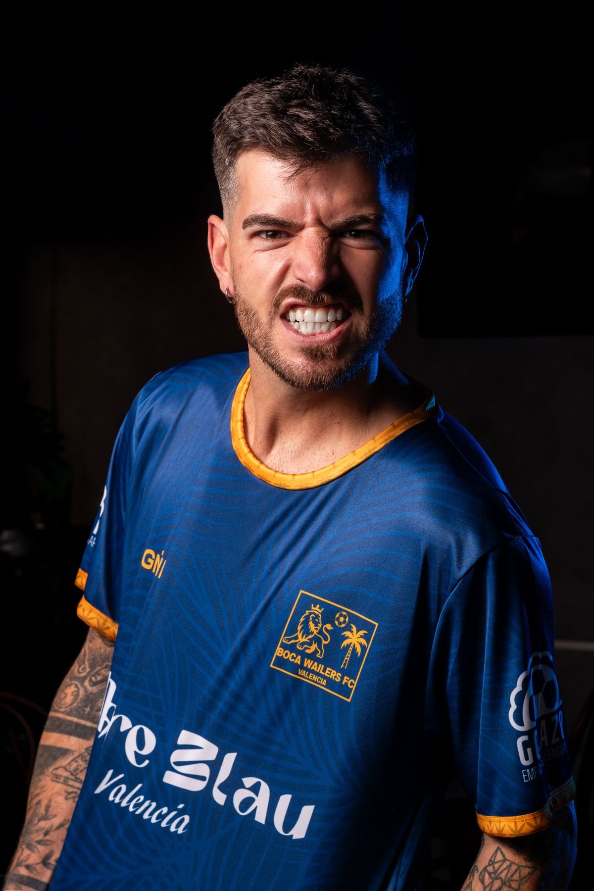 Jugador con gesto de rabia